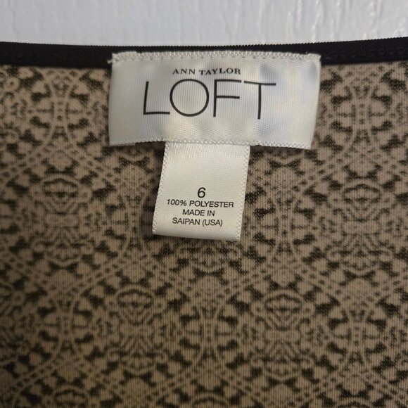 Ann Taylor LOFT Women’s Dress Size 6 Geometric Print Short Sleeve Empire Waist - Picture 4 of 5